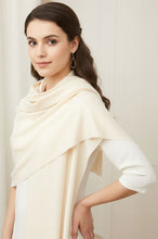Load image into Gallery viewer, Cashmere Blend Wrap in Red &amp; Cream
