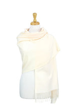 Load image into Gallery viewer, Cashmere Blend Wrap in Red &amp; Cream

