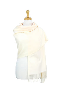 Cashmere Blend Wrap in Red & Cream