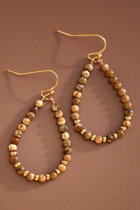 Brown Jasper Teardrop Earrings