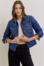 Load image into Gallery viewer, Hidden Trucker Denim Jacket Dark Wash
