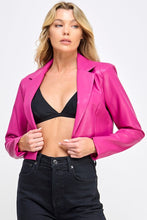 Load image into Gallery viewer, Pink Faux Leather Jacket
