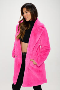 Hot Pink Faux Fur Jacket
