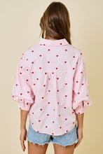 Load image into Gallery viewer, Heart Embroidered Button Down Top
