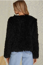 Load image into Gallery viewer, Faux Fur Jacket in Black &amp; Light Pink
