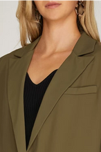 Load image into Gallery viewer, Woven Blazer in Olive or Black
