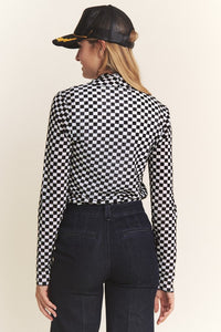 Checkered Mesh Top
