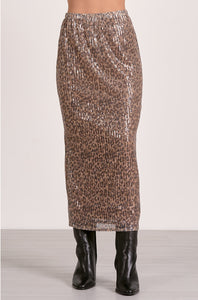 Leopard Sequin Skirt