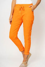 Load image into Gallery viewer, Italian Crinkle Jogger with Gold Embellishment in Orange &amp; Pink
