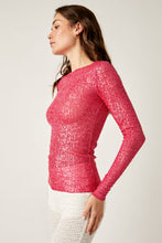Load image into Gallery viewer, Free People Gold Rush Long Sleeve in Hot Pink Combo
