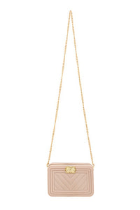 Jelly Crossbody Bag in Nude & Fuchsia