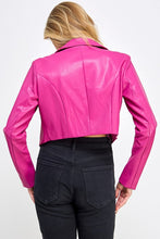 Load image into Gallery viewer, Pink Faux Leather Jacket
