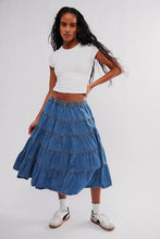 Load image into Gallery viewer, Free People Full Swing Chambray Skirt
