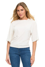 Load image into Gallery viewer, Ruched Modal T-Shirt in Black &amp; Ivory
