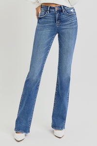 Risen Tummy Control High Rise Straight Jeans