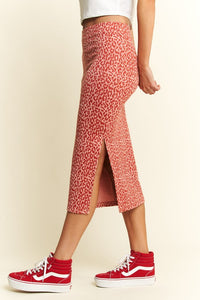 Leopard Print Midi Skirt