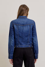 Load image into Gallery viewer, Hidden Trucker Denim Jacket Dark Wash
