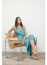 Load image into Gallery viewer, LA Made Betsey Slit Satin Dress
