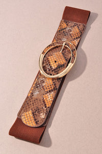 Snakeskin Print Stretch Belt-in 4 Colors