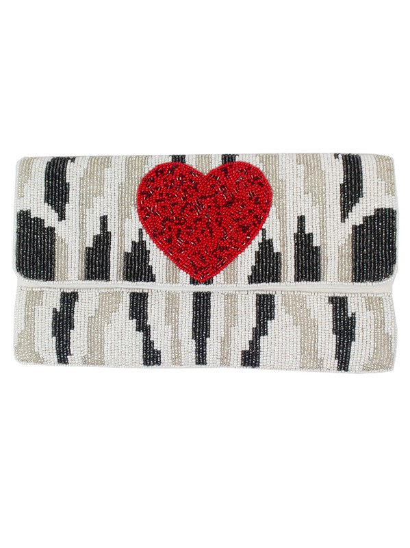 Heart Beaded Clutch