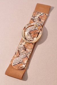 Snakeskin Print Stretch Belt-in 4 Colors