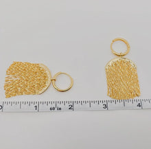 Load image into Gallery viewer, Gold Plated Tassel Huggie Earrings
