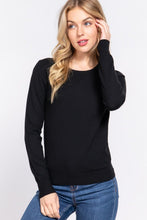 Load image into Gallery viewer, Crew Neck Basic Sweater in White &amp; Black
