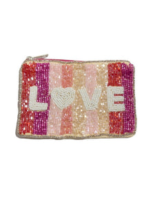 Love Beaded Coin Purse