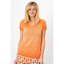 Load image into Gallery viewer, Italian V-Neck Tee in Orange &amp; Blue
