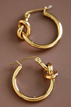 Load image into Gallery viewer, Stainless Steel Knot Hoop Earrings
