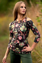 Load image into Gallery viewer, Yoga Democracy Botanical Garden Open Shoulder Top
