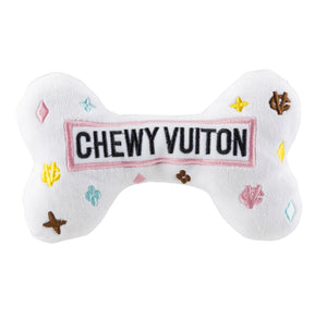 Chewy Vuiton Dog Toy in White-Small & Large