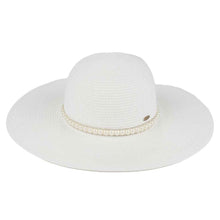 Load image into Gallery viewer, Wide Brim Pearl Band Panama Hat
