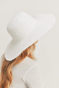 Floppy Straw Hat in White & Natural
