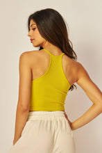 Load image into Gallery viewer, High Neck Cropped Tank in Royal &amp; Lime
