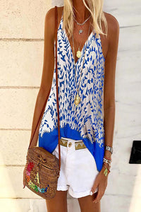 V-Neck Print Blouse