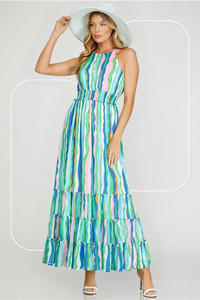 Woven Print Maxi Dress