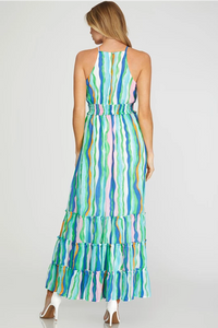 Woven Print Maxi Dress