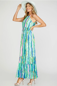 Woven Print Maxi Dress