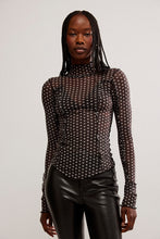 Load image into Gallery viewer, Free People Charlie Printed Mesh Top in Luna Dot
