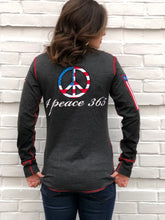 Load image into Gallery viewer, 4Peace365 Patriotic Peace Long Sleeve Crewneck Tee
