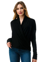 Load image into Gallery viewer, Wrap Top with Pleather Sleeve
