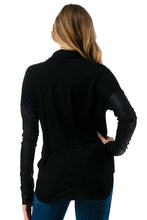 Load image into Gallery viewer, Wrap Top with Pleather Sleeve
