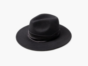 Tilly Satin Band Hat in Black & Cream