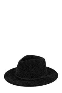 Knit Fedora Hat in Black & Light Gray