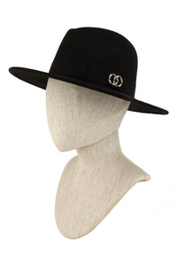Double O Charm Fedora Hat in Black & Blush