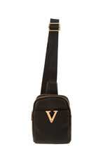 Load image into Gallery viewer, V Buckle Sling Bag in Black or Nude
