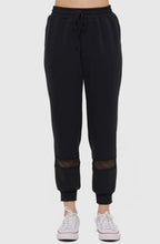 Load image into Gallery viewer, Black Scuba Jogger with Mesh Detail
