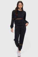 Load image into Gallery viewer, Black Scuba Jogger with Mesh Detail
