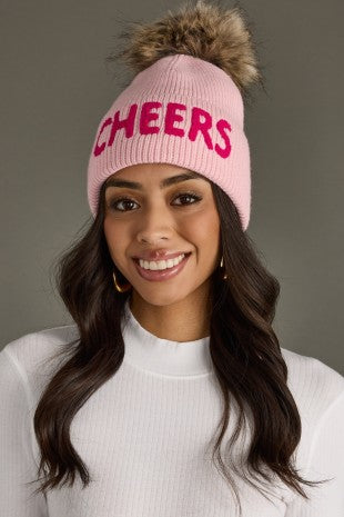 Pink Cheers Pom Hat